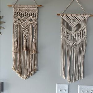 Macrame Wall Hanging Decor - Cream
